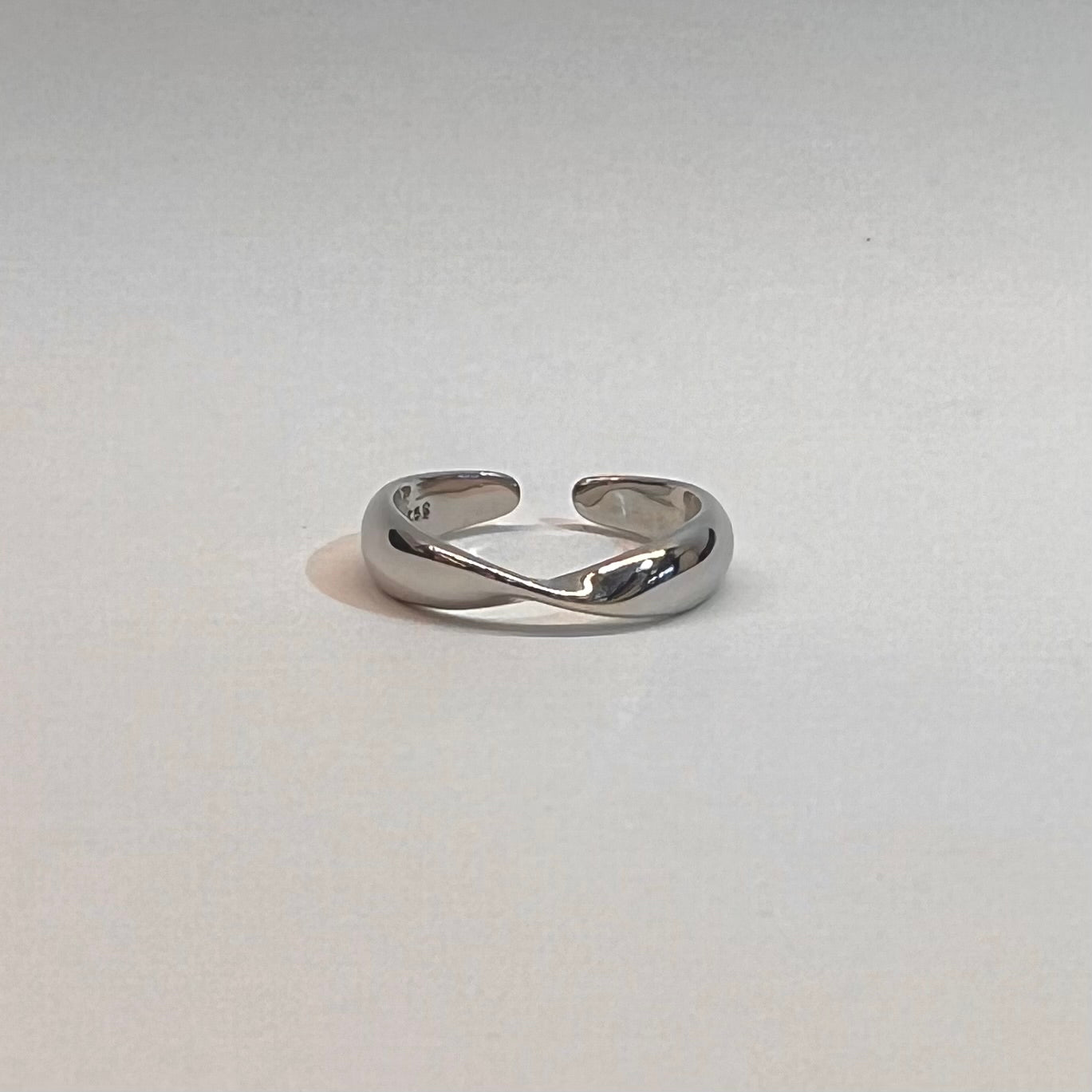 Silver Twisted Infinity Ring - Adjustable