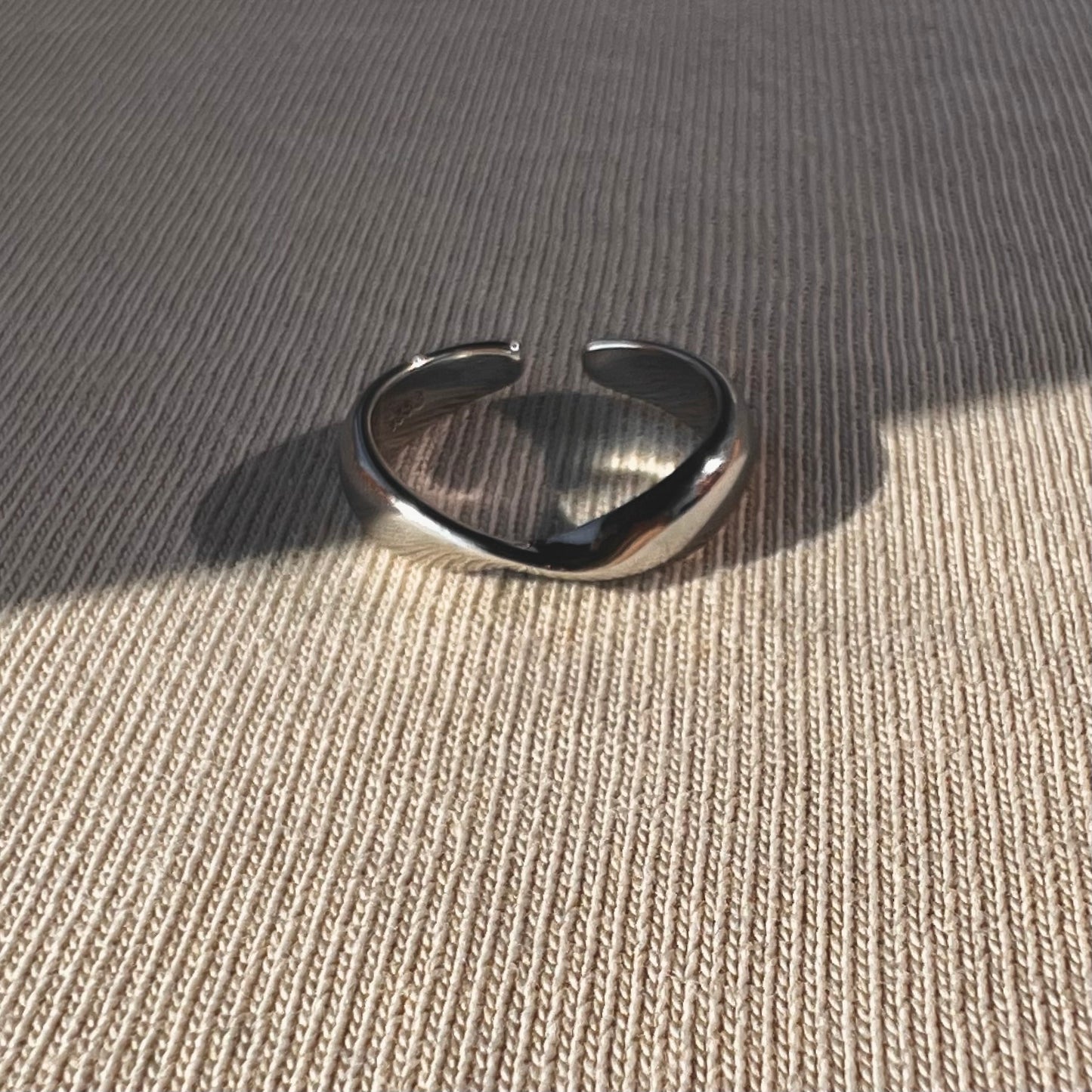 Silver Twisted Infinity Ring - Adjustable