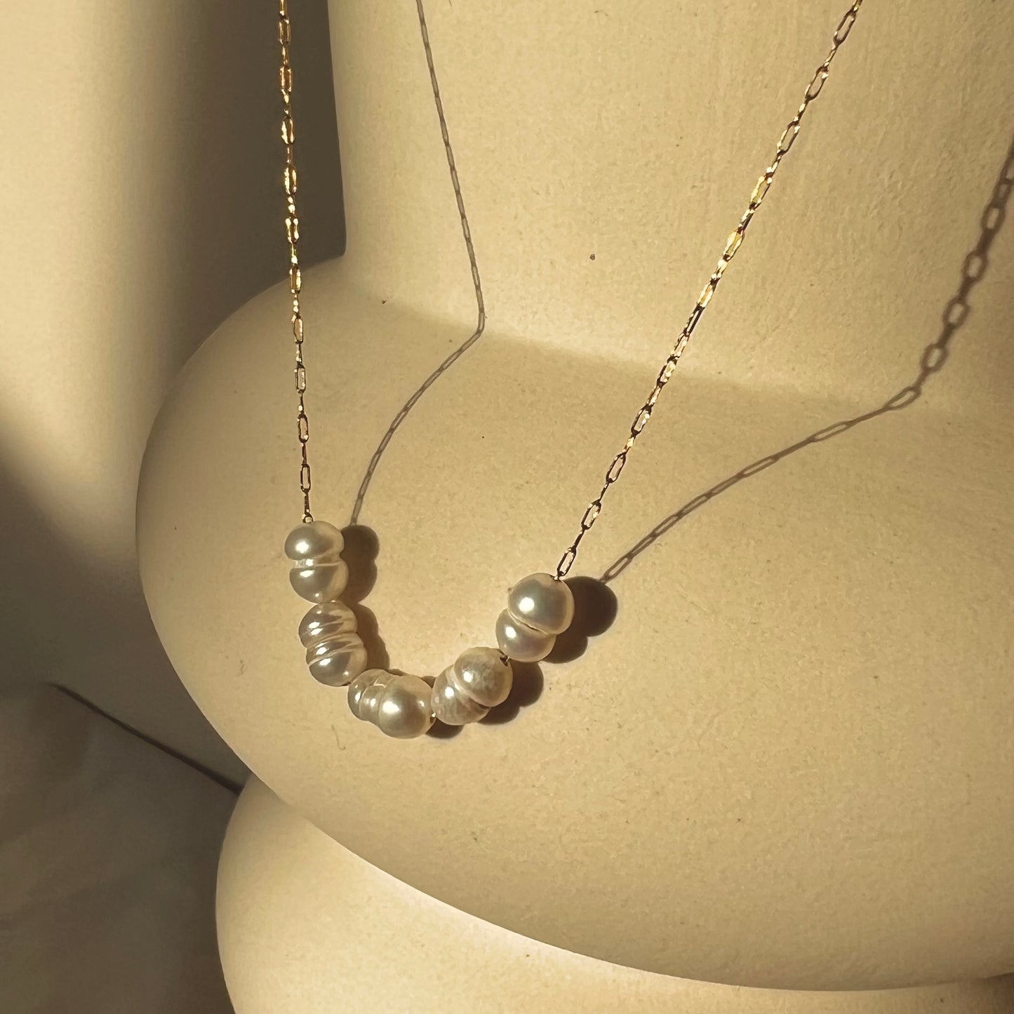 Gold Multi Pearl Necklace