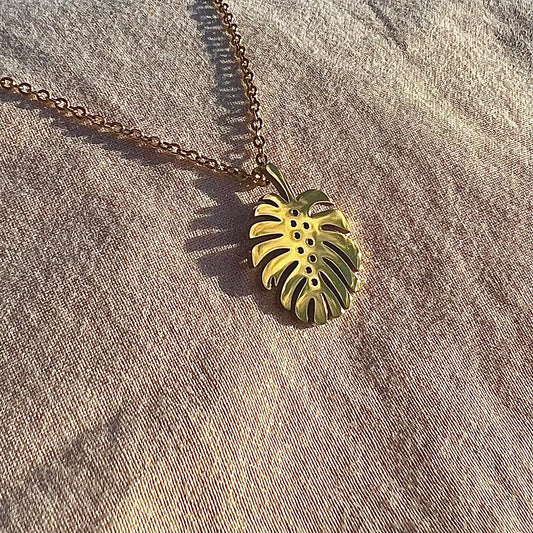 Monstera Leaf Pendant Necklace